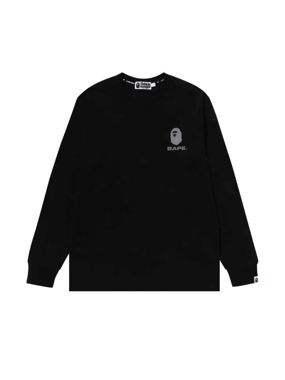 BAPE Reflective Print Long-Sleeve Tee 'Black'